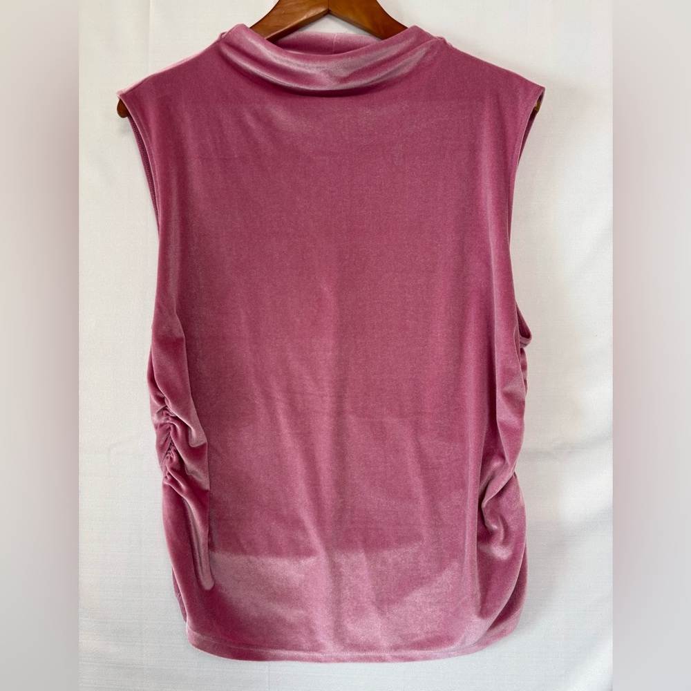 A NEW DAY Pink Velvet Ruched Sleeveless Top Size XXL